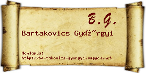 Bartakovics Györgyi névjegykártya