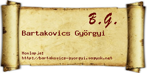 Bartakovics Györgyi névjegykártya